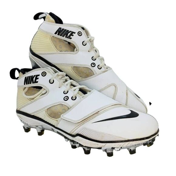 Nike Zoom Huarache Men's Pre-owned White/Black/Cream Football Cleats - sz. 9 1/2 - Picture 1 of 6
